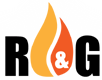 הלוגו של R&G חימום מתקדם עם קמין עץ לבית